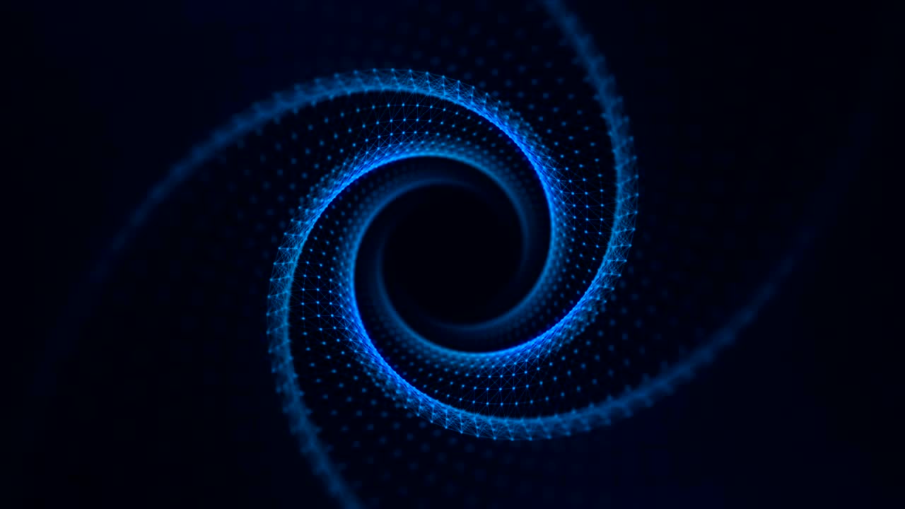 VJ Fractal blue Light Tunnel. Seamless loop