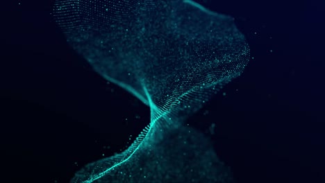 dynamic sound wave. blue energy flow concept. cyberspace background. 3d rendering.