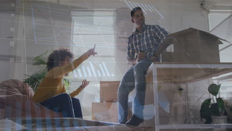 animación de las estadísticas y el procesamiento de datos sobre diversos empresarios