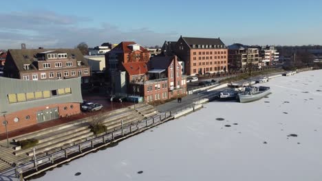 city of leer in germany from above