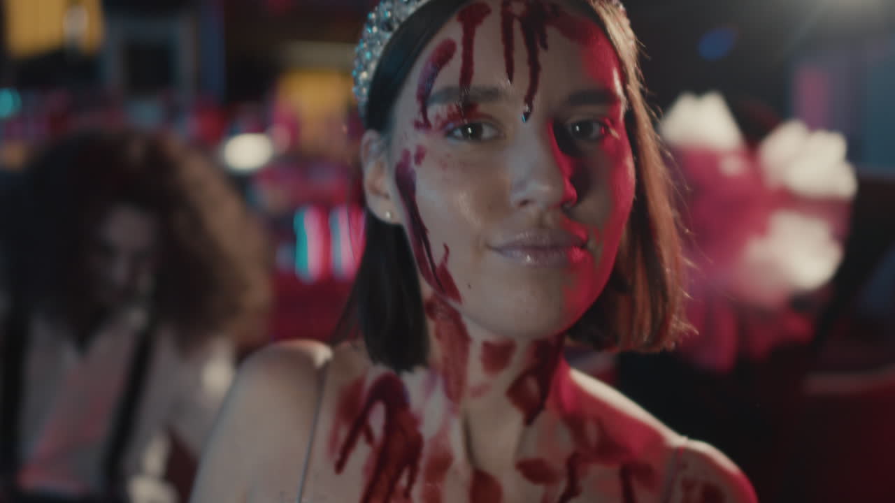 una vista de cerca de una joven bailando.