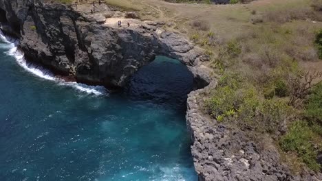 breathtaking aerial view flight panorama curve flight drone shot
broken beach at nusa penida bali indonesia tropical island turquoise water waves rocky cliffs