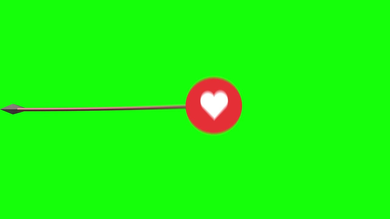 Animated Heart Icon Being Hit by an Arrow