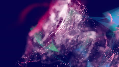animación de las conexiones sobre partículas rosadas