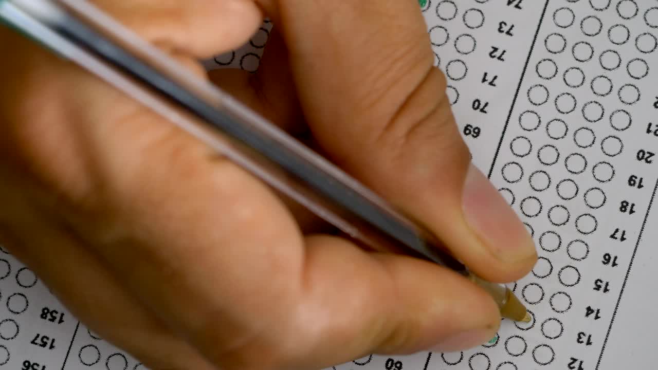 Filling in  the right answer during the multi-test Exam