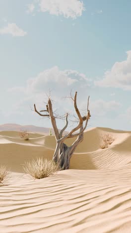 desert landscape with a lone tree