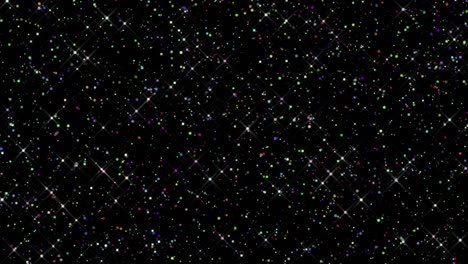 4k estrellas brillantes de colores. superposición en bucle