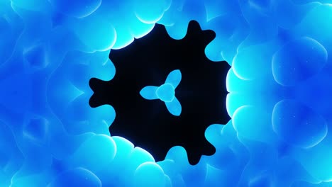 efecto caleidoscopio con ondas abstractas. estructuras 3d simétricas abstractas como el caleidoscope líquido en animación en bucle, gradientes de color suaves con brillo brillante. hermoso patrón 3d abstracto bg. dof