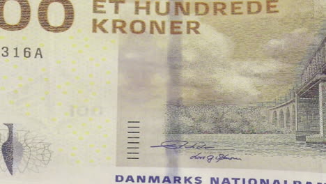 danish 100 kroner banknote on green screen