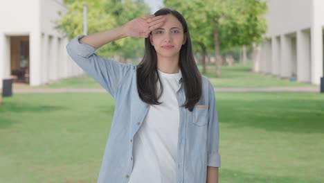 proud indian girl saluting on republic day