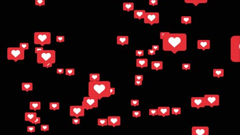 social love heart like icon symbol animation across on 4k 3d green screen loop animation love social