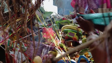 holy-items-kept-for-hindu-religious-worship-of-banyan-tree-on-vat-savitri-at-day-video-is-taken-at-jodhpur-rajasthan-india-on-May-05-2023