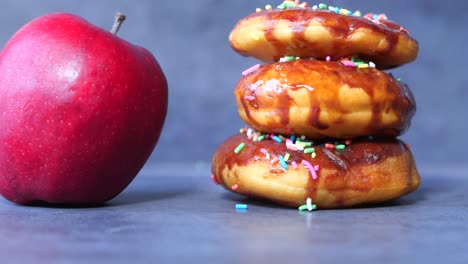 apple vs. donuts: a choice between healthy and unhealthy