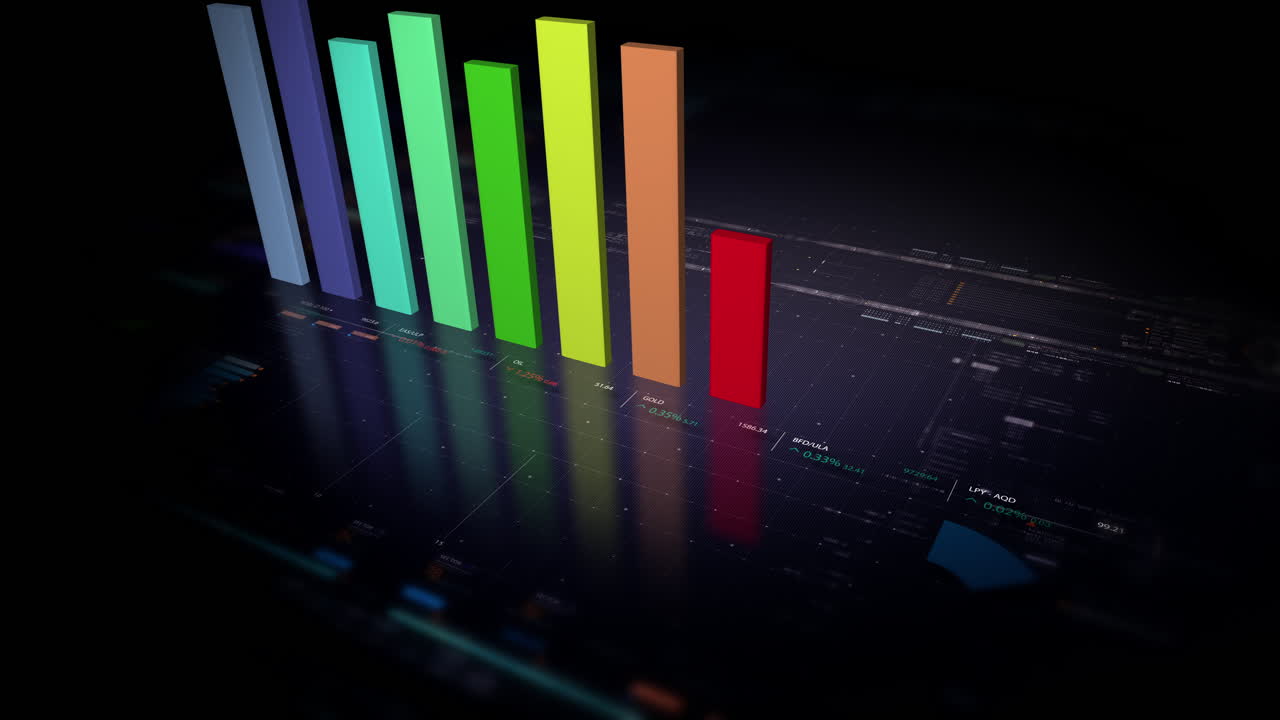 Dynamic data visuals for business info graphics, animated 3D charts, and data-driven insights for a business meeting mock-up. Explore the world of trading, stock exchanges, and crypto