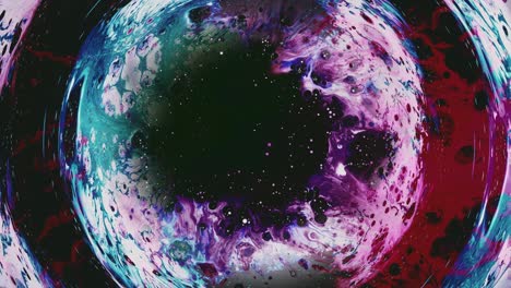tinta de agua remolino gotas de pintura mezcla marco de círculo
