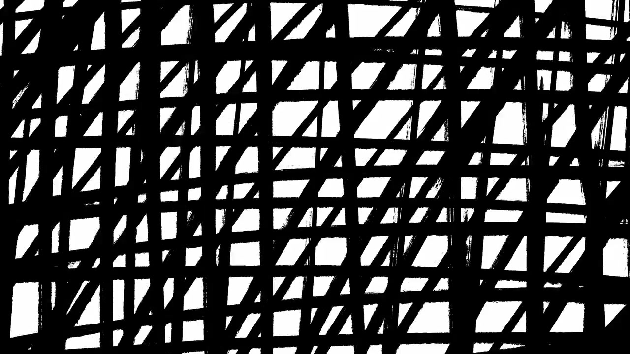 Animated Abstract Black Brush Stroke Grid Pattern