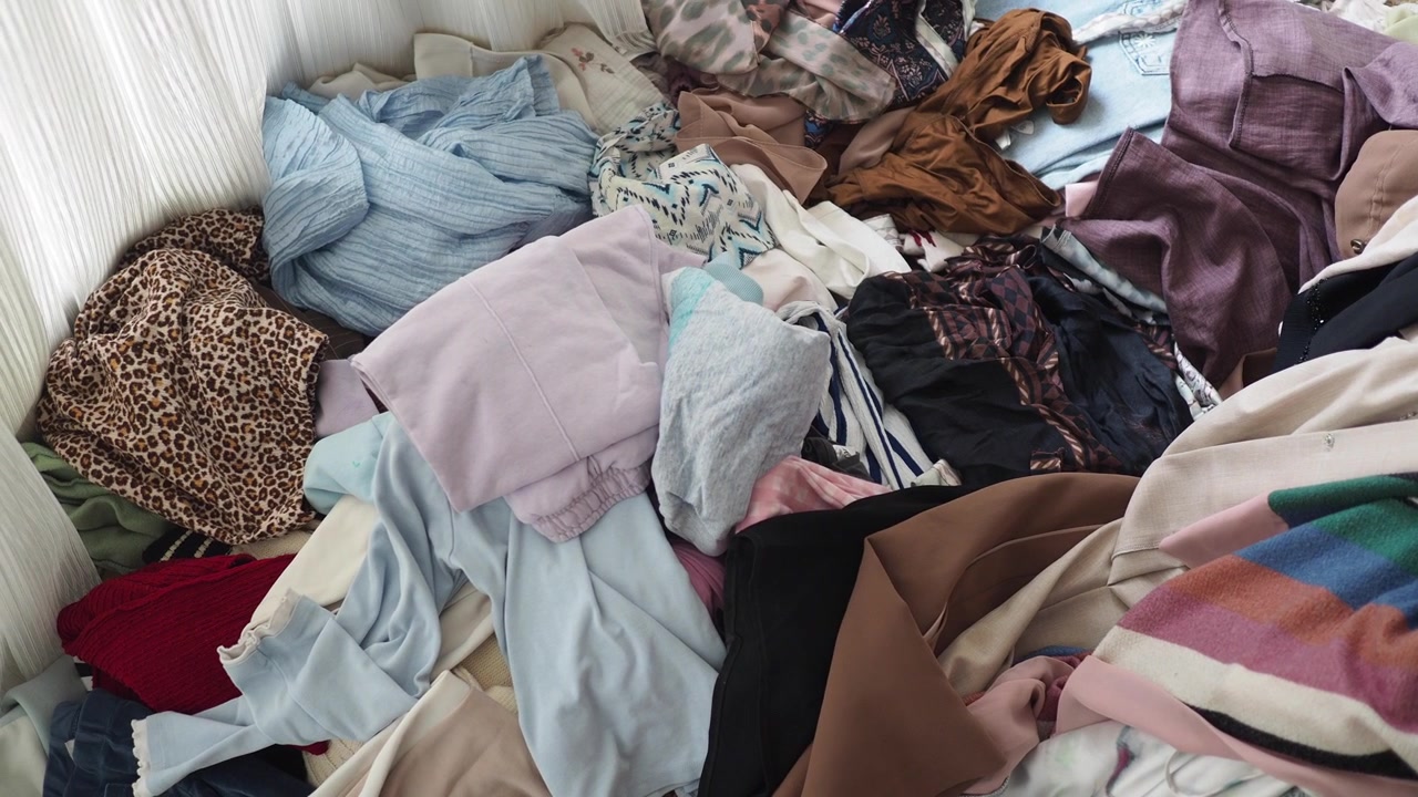 Close-up of a Messy Pile of Clothes