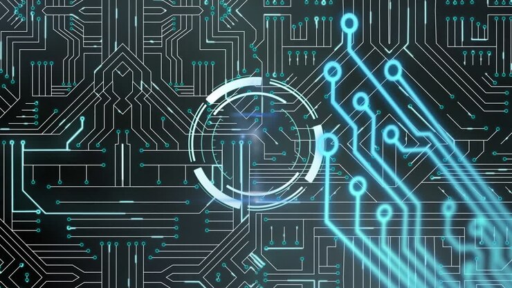 Animation of loading symbol over computer processor