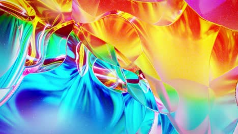 looped abstract background. beautiful iridescent wavy surface like surface of christmas toy, gradient color and flow waves on it. rainbow glossy and matt fluid. soft smooth animation.