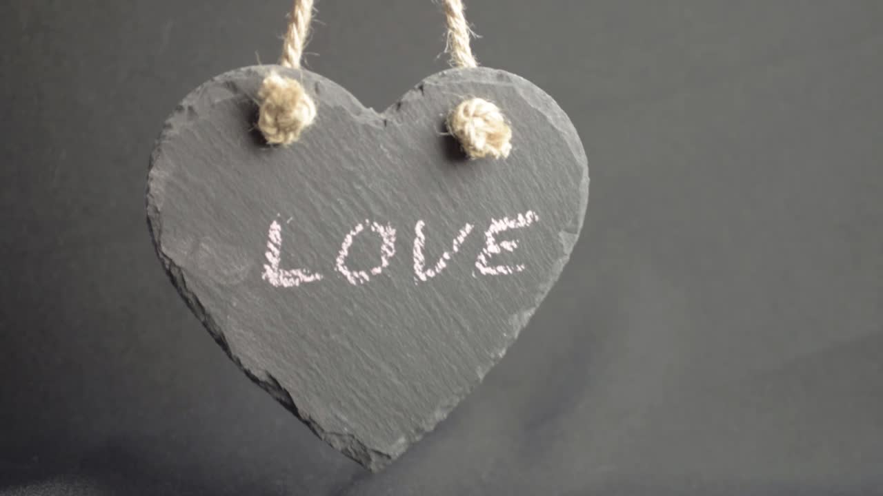 Decorative love heart slate with love handwritten