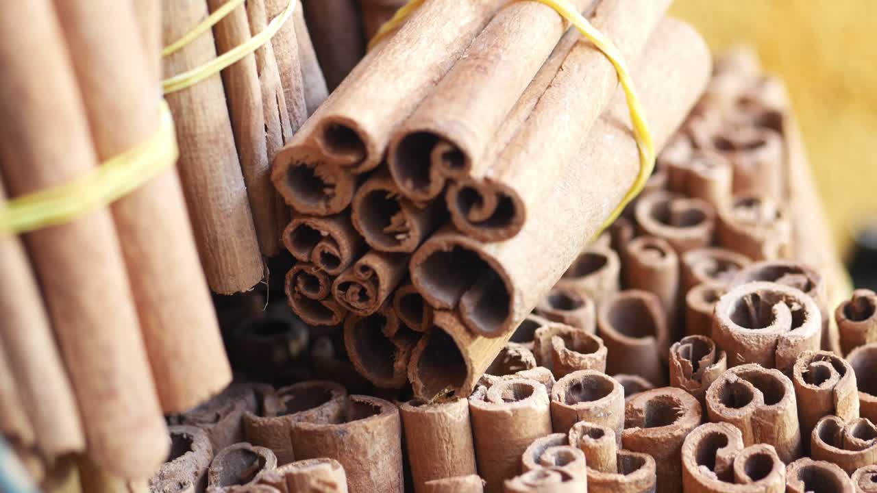 Close Up of Bundled Cinnamon Sticks