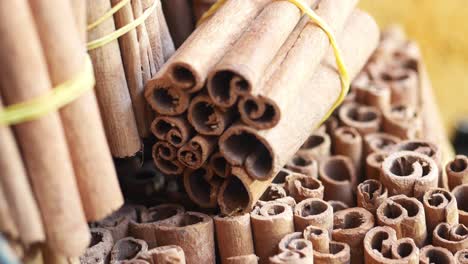 close up of bundled cinnamon sticks