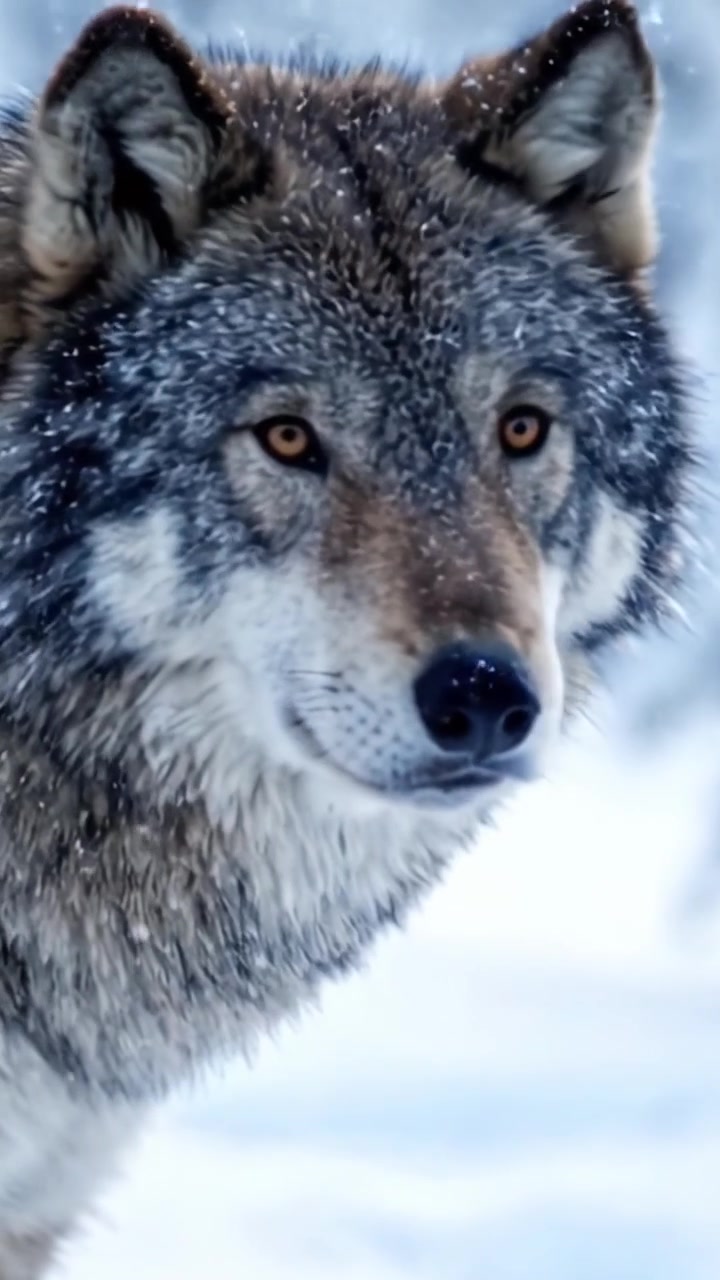Majestic Wolf Stands Proudly in a Winter Wonderland, Capturing the Beauty of Nature in the Snowy Forest Landscape