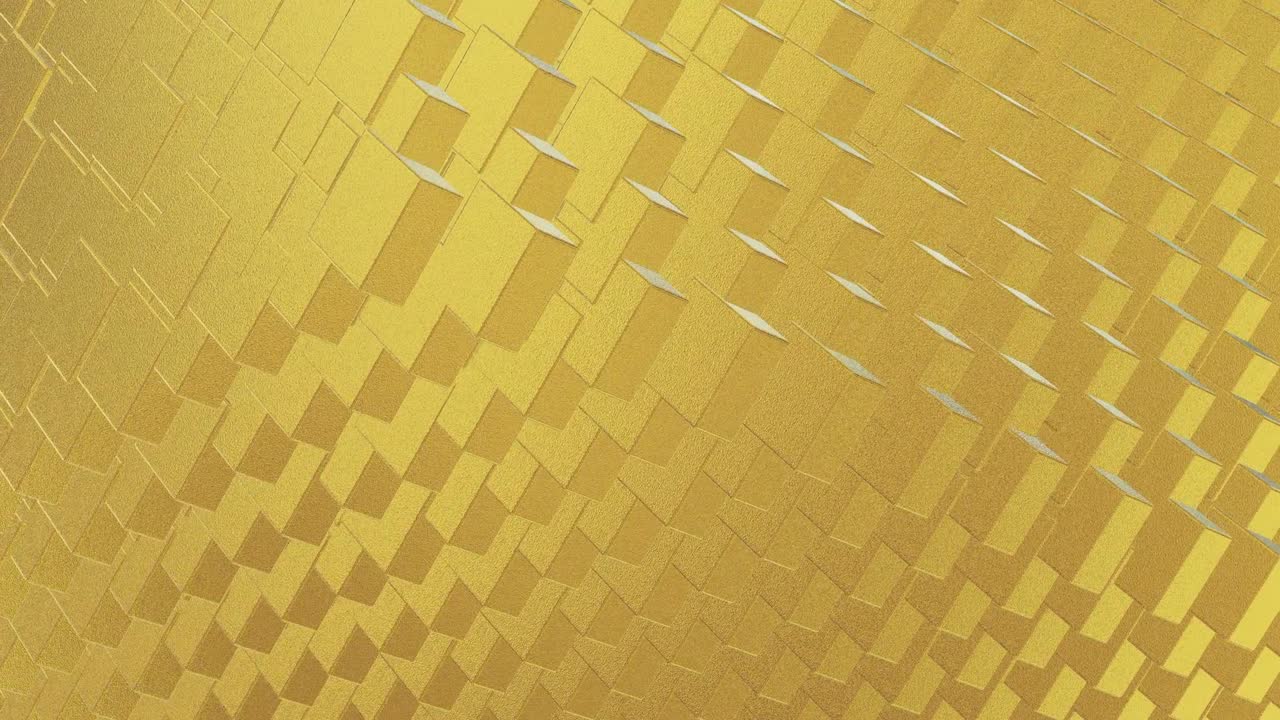 abstracto geométrico fondo dorado azulejos de papel de aluminio textura de bucle sin costura fondo renderizado en 3d