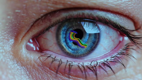 eye reflection of a pride flag