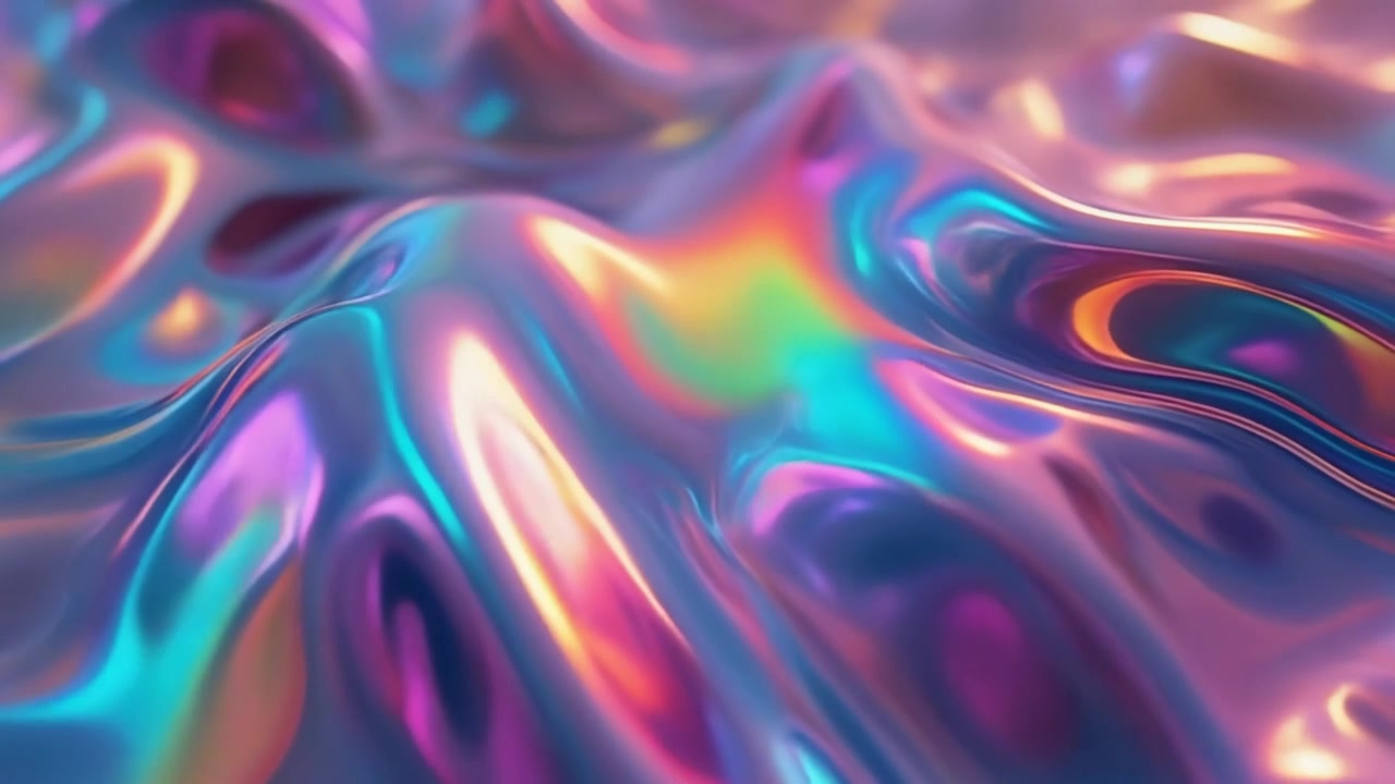 Superficie liquida iridescente astratta con movimento fluido