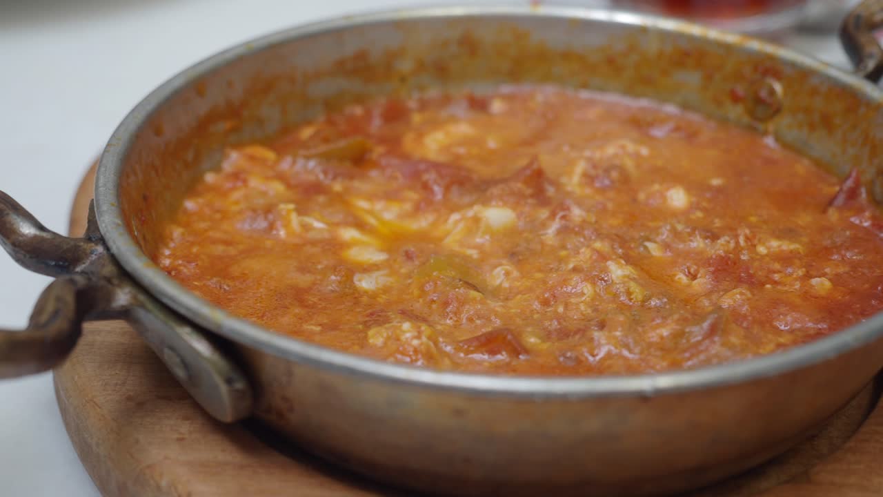 Menemen in a pan