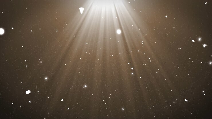 Animatie van vallende kerstsneeuw en gloeiend licht