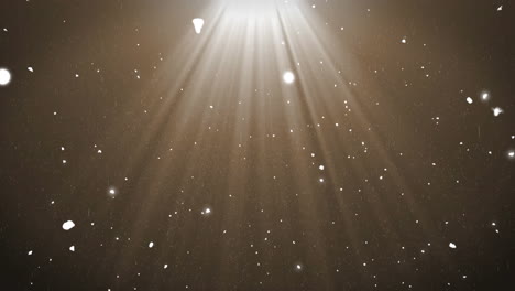animación de la nieve de navidad cayendo y la luz brillante