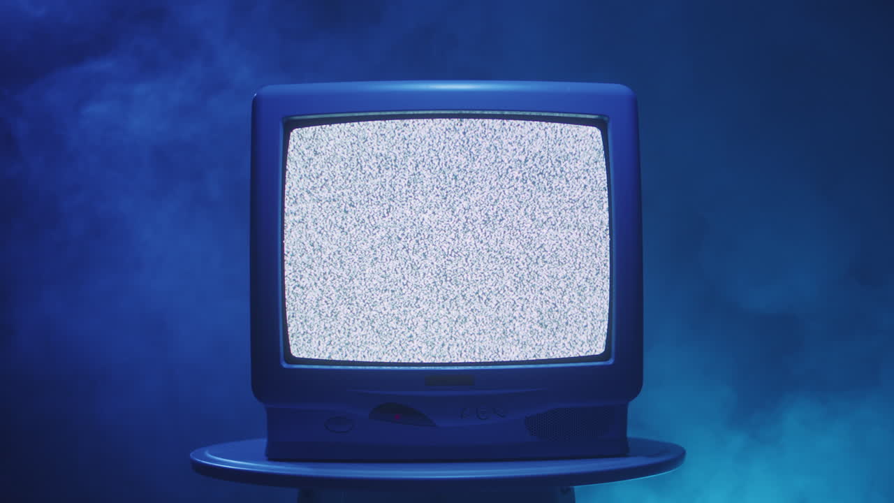 정적 소음과 함께 빈티지 텔레비전