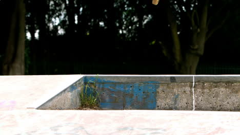 young skateboarder skating the outdoor skatepark