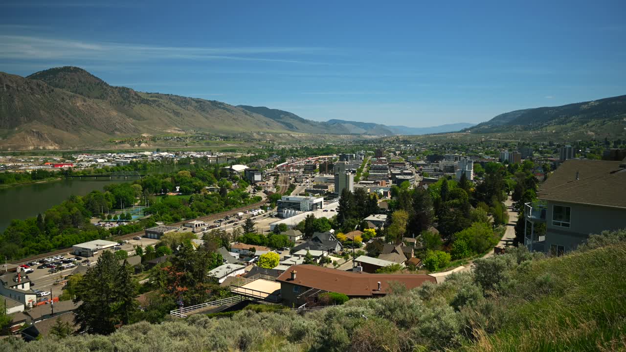 Timelapse Unveiling Kamloops' Stunning Panoramic Views on a Sunny Day