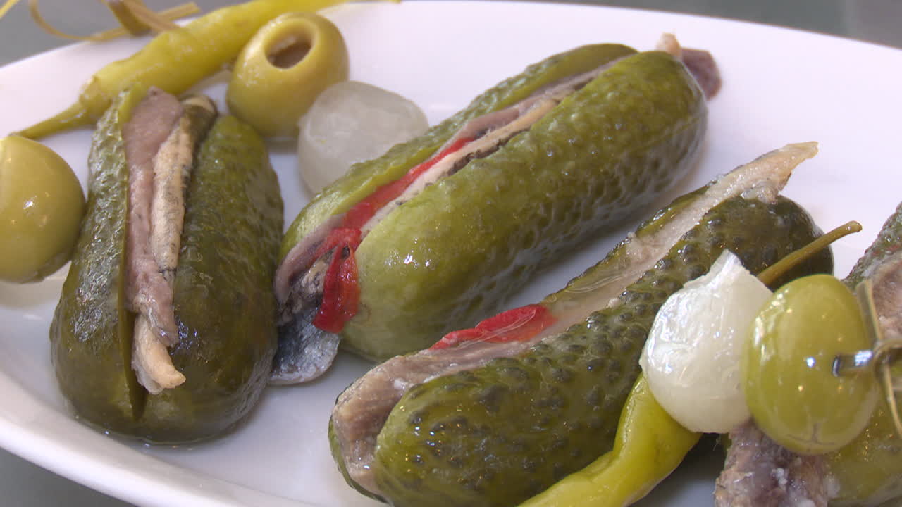 Pickled Cucumbers with Anchovies and Olives