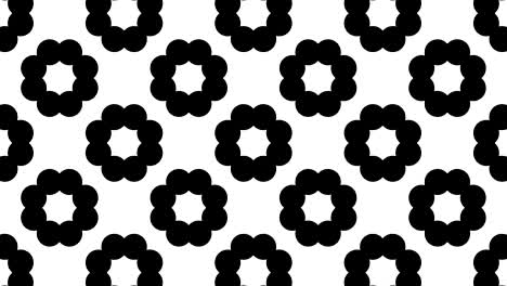 graphic pattern in black and white with stroboscopic and hypnotic effect, while increasing in size and then reducing it.