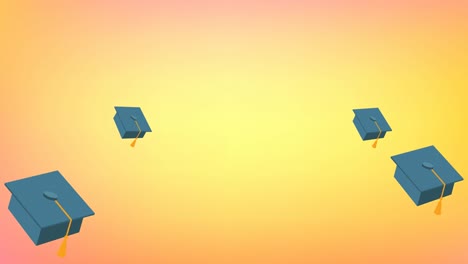 animación de placas de mortero que se levantan y caen sobre un fondo de puesta de sol amarillo y naranja