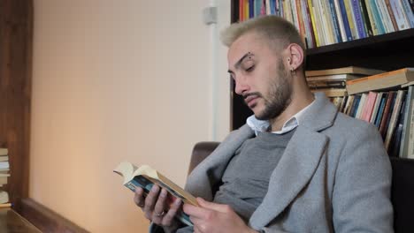 man novel reading carefully