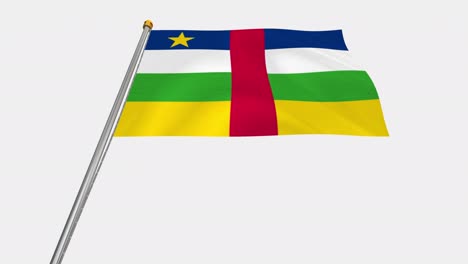 loop video of the central african republic flag  fluttering in the wind, slow motion video of 4k , with alpha channel