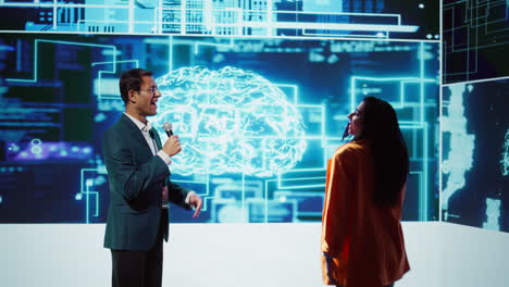 IT specialists moderating discussion panels helping companies tap into AI