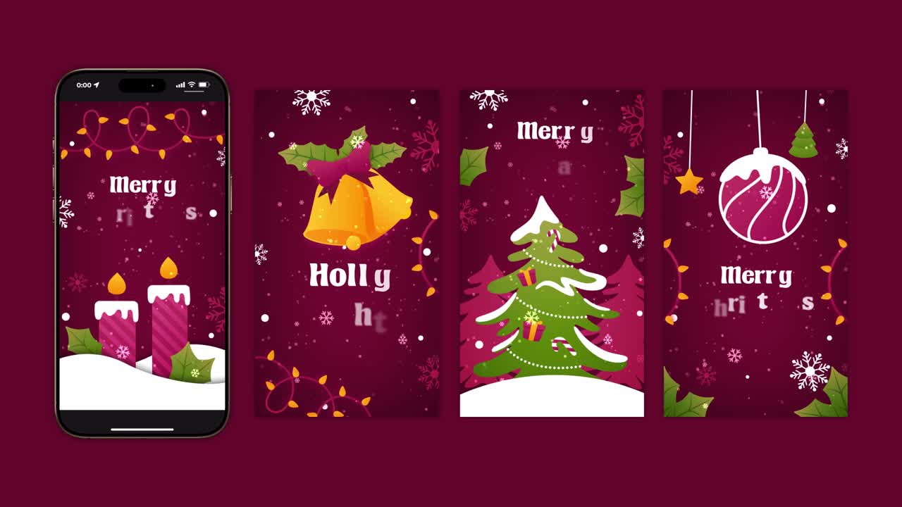 Festlige skabeloner til sociale medier til jul og højtider