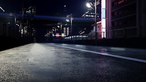 Escena-Nocturna-De-La-Ciudad-De-Japón-Con-Luces-De-Neón