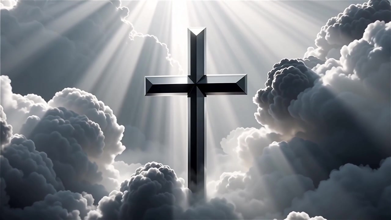 Christian Cross Heavenly Light Worship Background