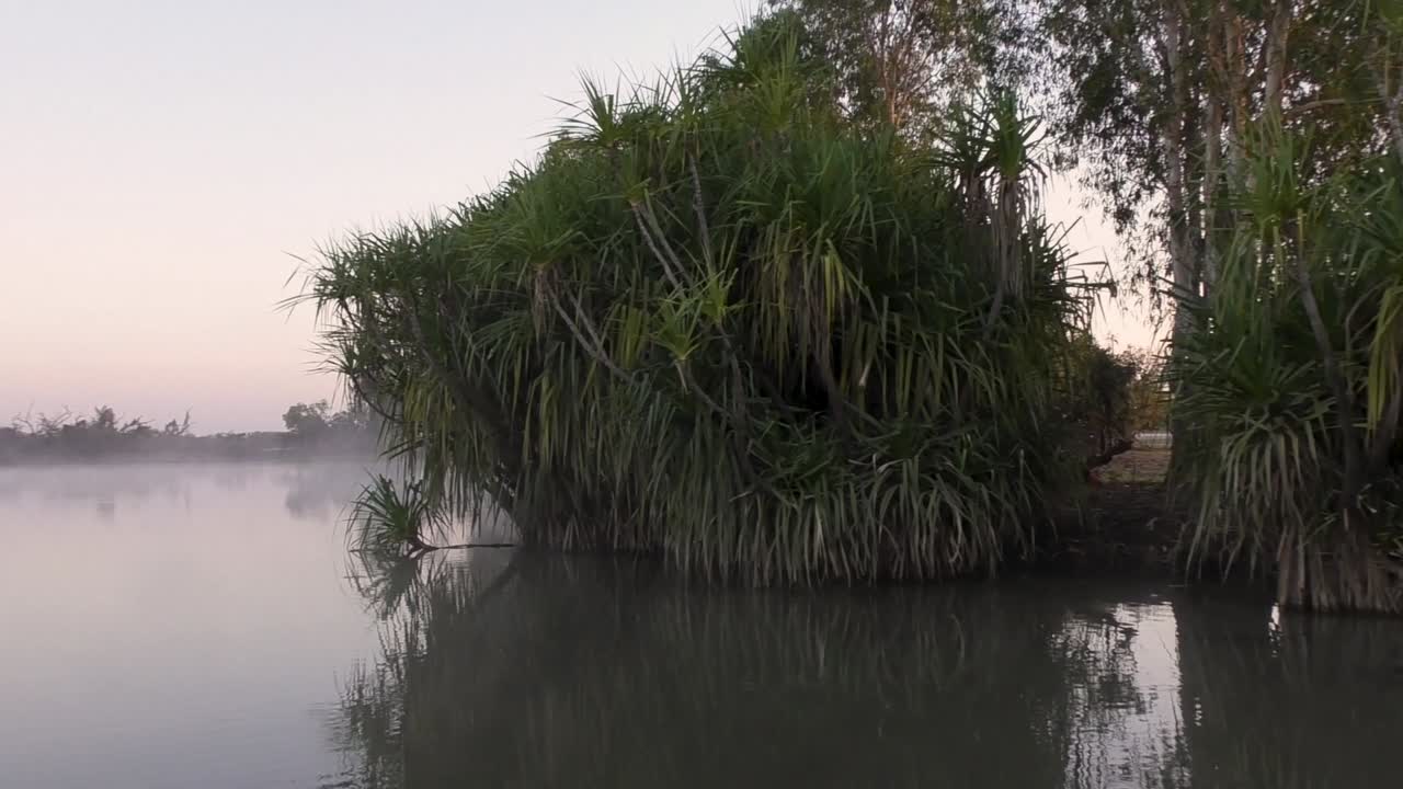 오스트레일리아의 노란 물 크루즈에서 해안의 전망