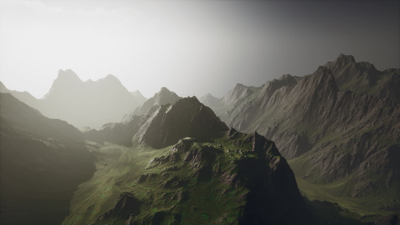 Cadena montañosa de niebla