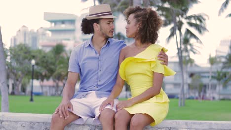 couple sitting and embracing