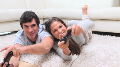 Happy-couple-playing-video-games