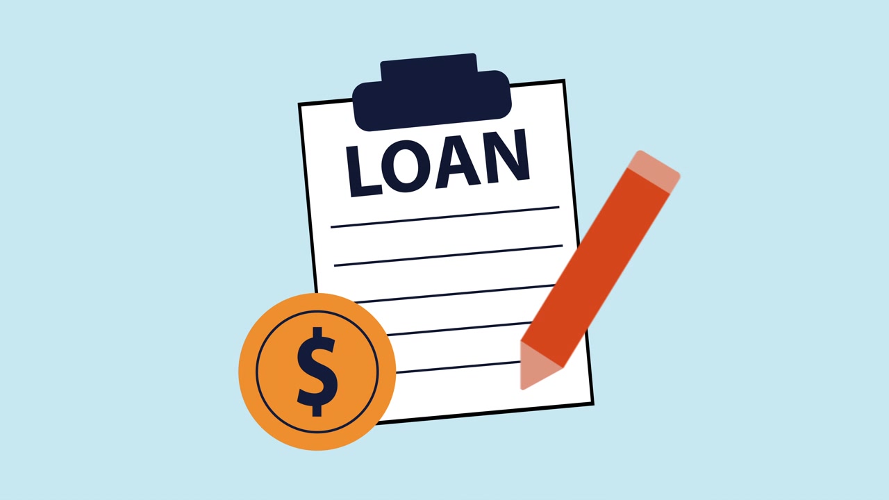 Animated Clipboard with Loan Document and Pencil